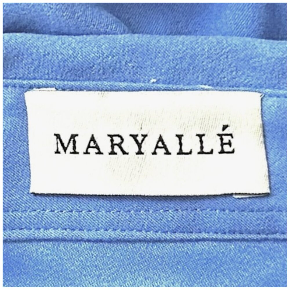Maryallé Button Front Crop Top Cobalt Blue Cotton XS–M - Picture 9 of 10